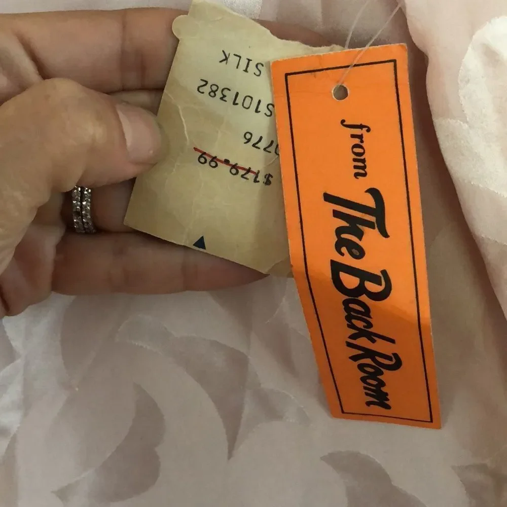 VINTAGE Deadstock Loehmann’s back room Pink silk beaded dress L - Picture 2 of 16